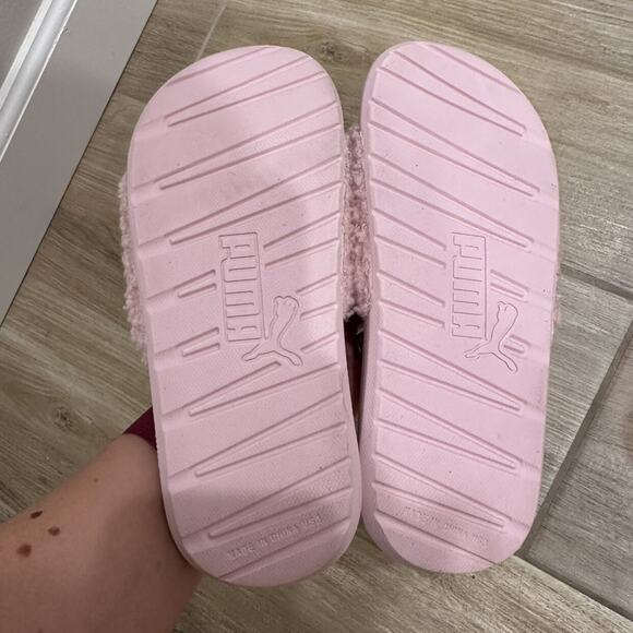 Puma Pink Cool Cat Sherpa Slide Sandals - Picture 9 of 9